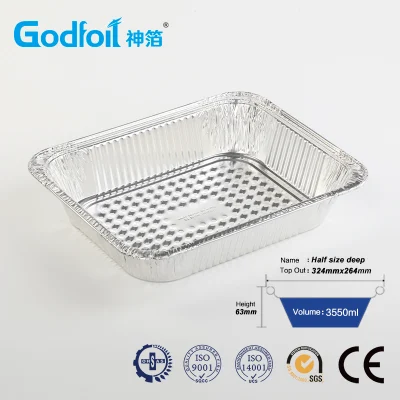 Large Thickened Outdoor Barbecue Foil Tray Roast Chicken Tray Square Half Size Aluminum Foil Container