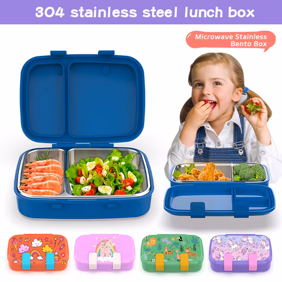 Reusable Camping Sealed Double Layer OEM ODM Logo Customizable Food Packing Container Stainless Steel Bento Box Lunch Box