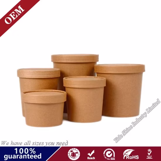Customized Kraft Paper Salad Bowl Food Container Cake Container