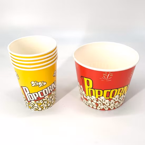 Wholesale 24oz to 170oz Pop Corn Paper Cups Fried Chicken Potato Chips Fast Food Paper Containers