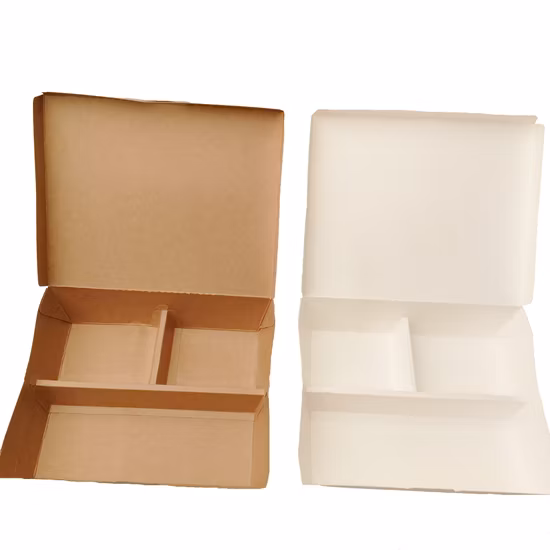 Disposable Take Away Compartment Kraft Paper Bento Meal Lunch Food Box Catering Packaging Platter Box