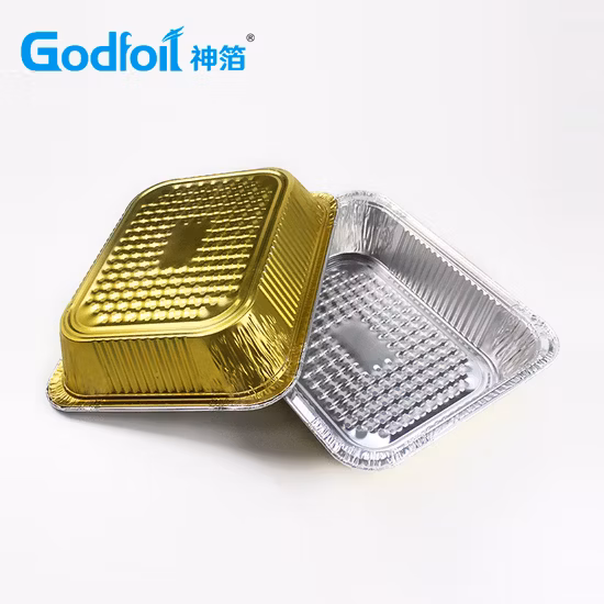Large Thickened Outdoor Barbecue Foil Tray Roast Chicken Tray Square Half Size Aluminum Foil Container
